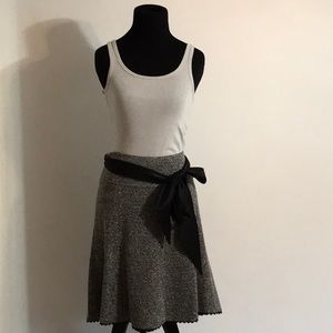 Express A-line knee length skirt with silky belt